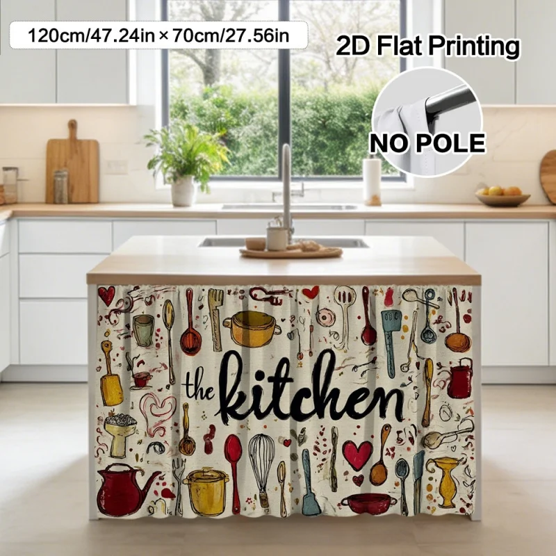 Modern Minimalist Polyester Fiber Easy To Clean Kitchen Cabinet Cover Curtain, Study Cabinet Partition Curtain