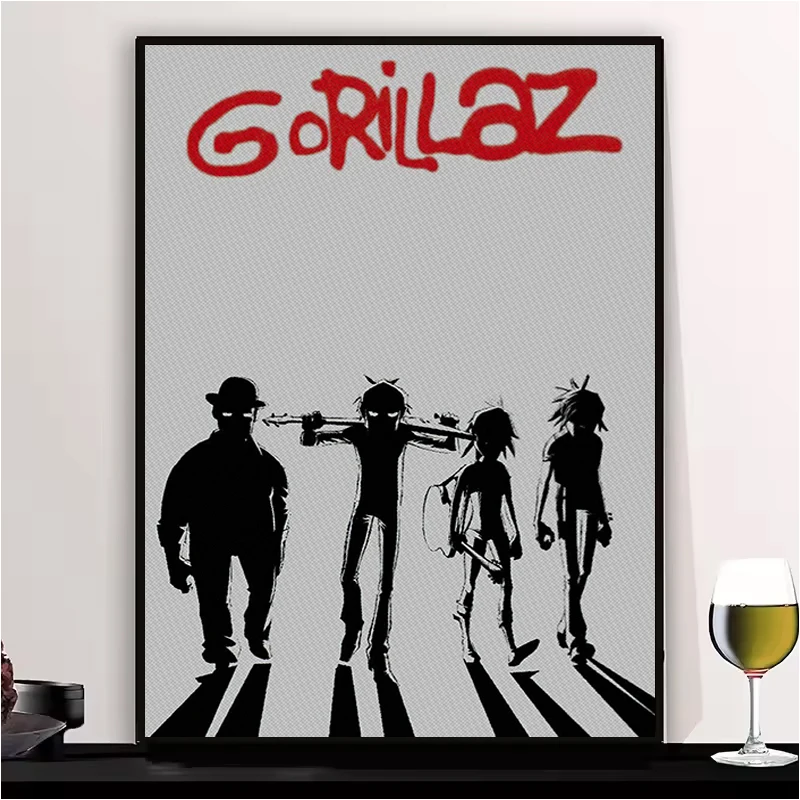

Virtual Anime Rock Band Gorillaz Posters Modern Music Album Cover Canvas Painting Wall Art for Club Living Room Home Decor