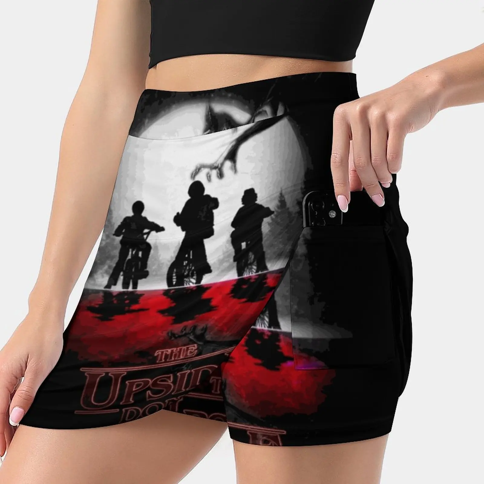 Women Mini Skirt Two Layers With Pocket Skirts Sport Fitness Running Skorts Series Movie Eleven Paranormal Psychokinetic The