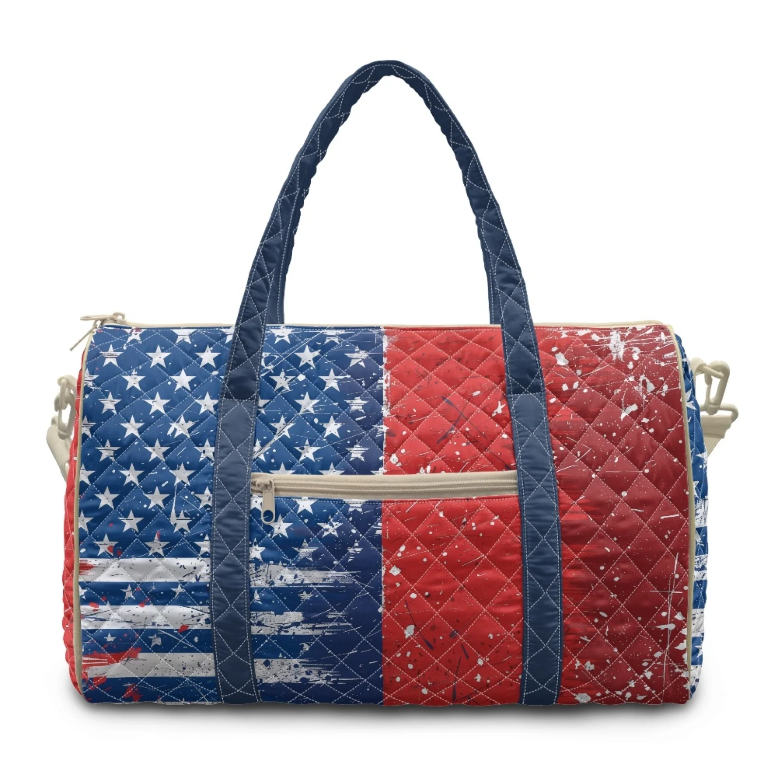 Coloranimal Lightweight Gym Duffle Versatile Quilted Duffle Bag for Beach Ladies American Flag New Trend