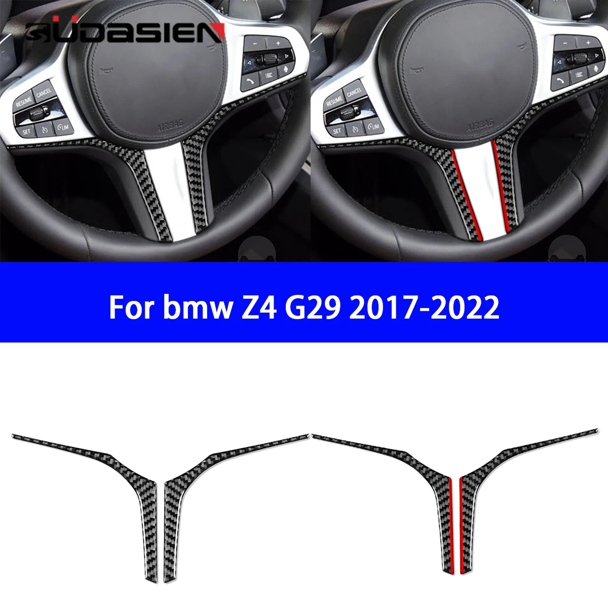 

Suitable for BMW Z4 G28 2019-2022 Car Steering Wheel Decoration Sticker Carbon Fiber Accessories.