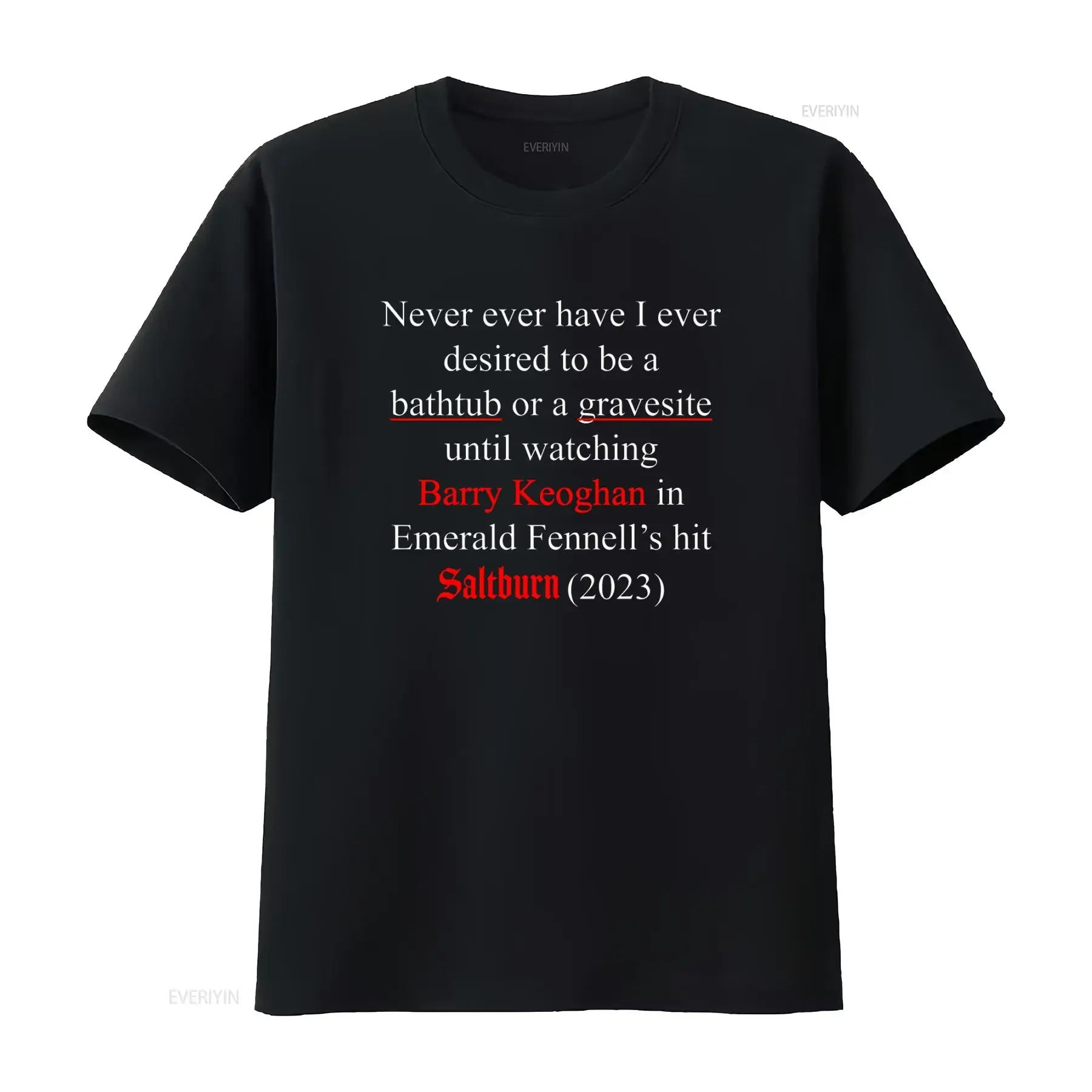 Barry Keoghan Saltburn Movie Directed by Emerald Fennell T Shirt Times New Roman Alternative Font vintage Washed Unisex