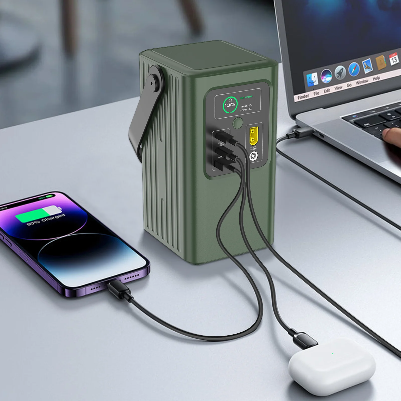 Rechargeable Power Bank LED Display Outdoor Emergency Charger Portable Power Station PD Fast Charger 100watts Wireless Charger