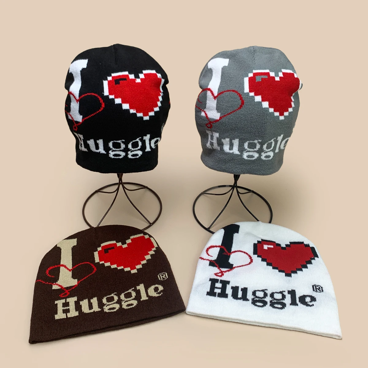 

Personal Korean Jacquard Love Hug Letters Knitted Hats New Men Women Warm Casual Fashion Street Versatile Outdoor ins Beanies