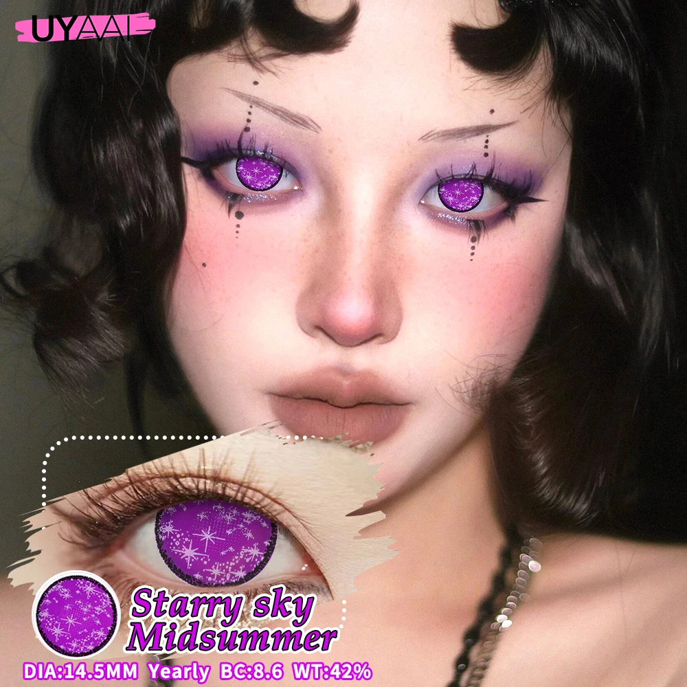 UYAAI Cosplay Kontaktlinsen Weiße Linsen Halloween Kosmetik Cosplay Rote Linsen Farbige Kontaktlinsen 14,5 mm Große Augen Kontakte