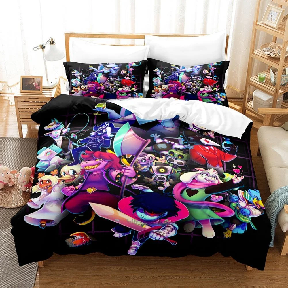 Fashion 3d Print Anime Game Deltarune 2 Bedding Set Single Twin Full Queen King Size Bed Set Adult Kid Bedroom Duvet cover Sets