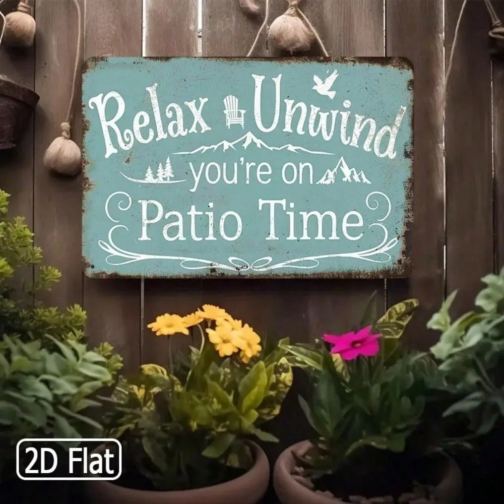FAMVAS 8x12 Inch Wall Plaque - Art Deco Style Luxury Decor, 2D Flat Porch Sign for Outdoor Garden Backyard Relaxation (Ideal for