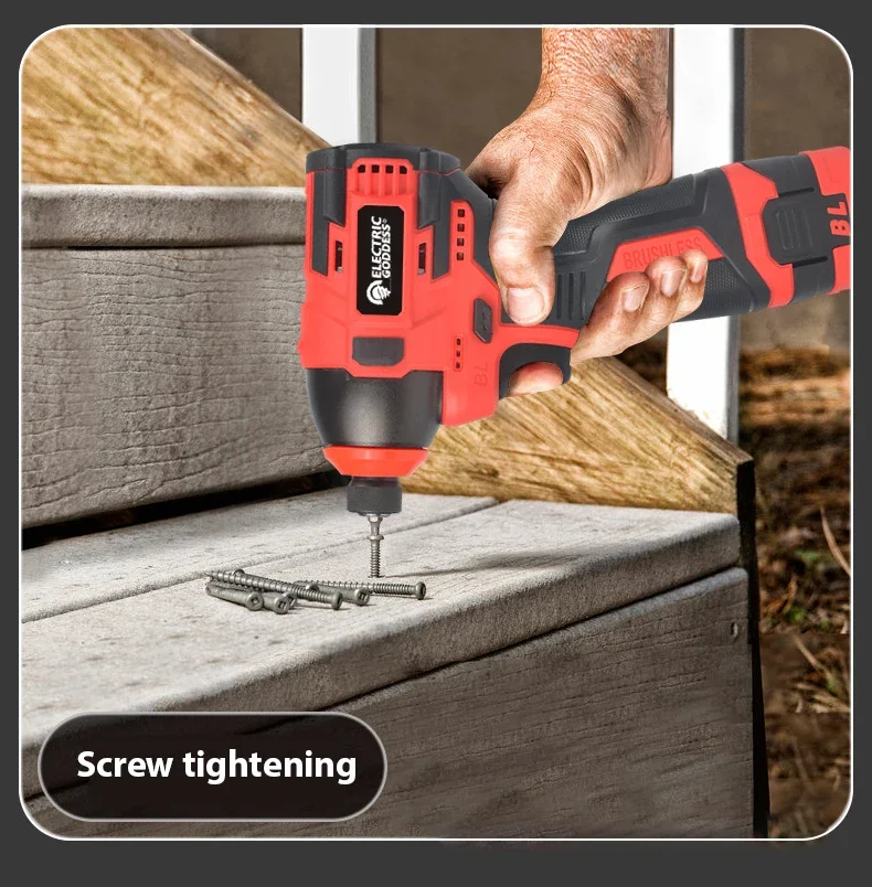 Electric Goddess 3200rpm Cordless Impact Driver 280Nm Brushless Motor Electric Drill Wood/Bolt/T-Mode For Dewalt 20V Battery