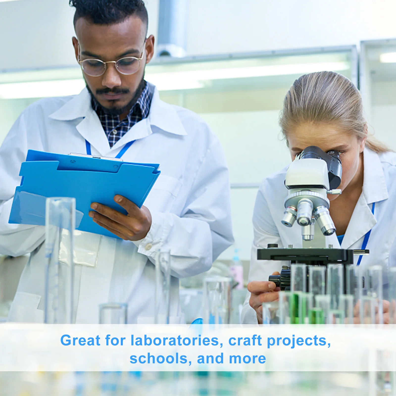 Test Tube Clear Glasses Scientific Plastic with Plug Rack Abs for Labs Organizer Child