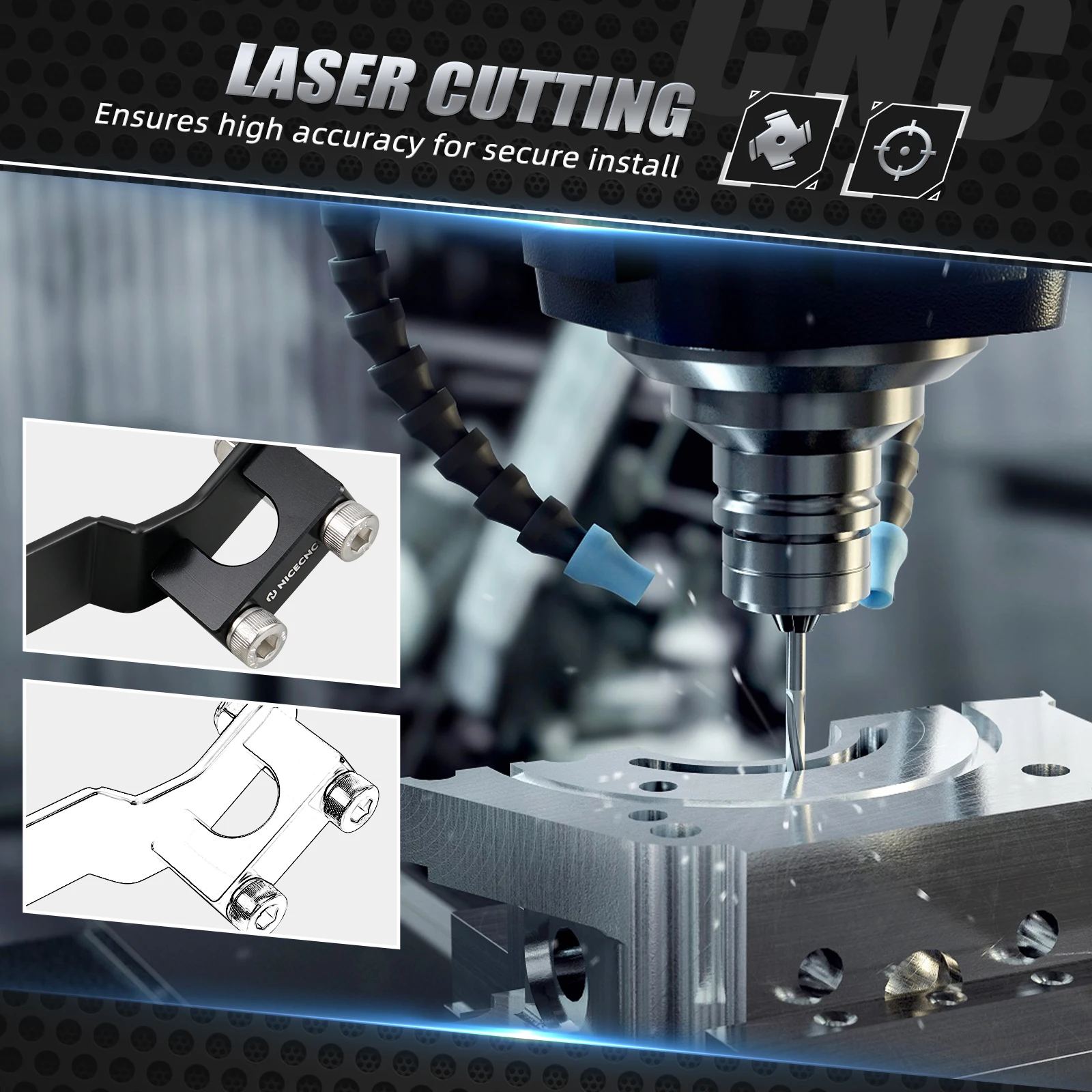 NICECNC Per Honda XR650L XR 650L 1993-2025 2024 2023 2022 2021 Sottotelaio Posteriore Kit Braccio di Supporto Telaio di Rinforzo Supporter