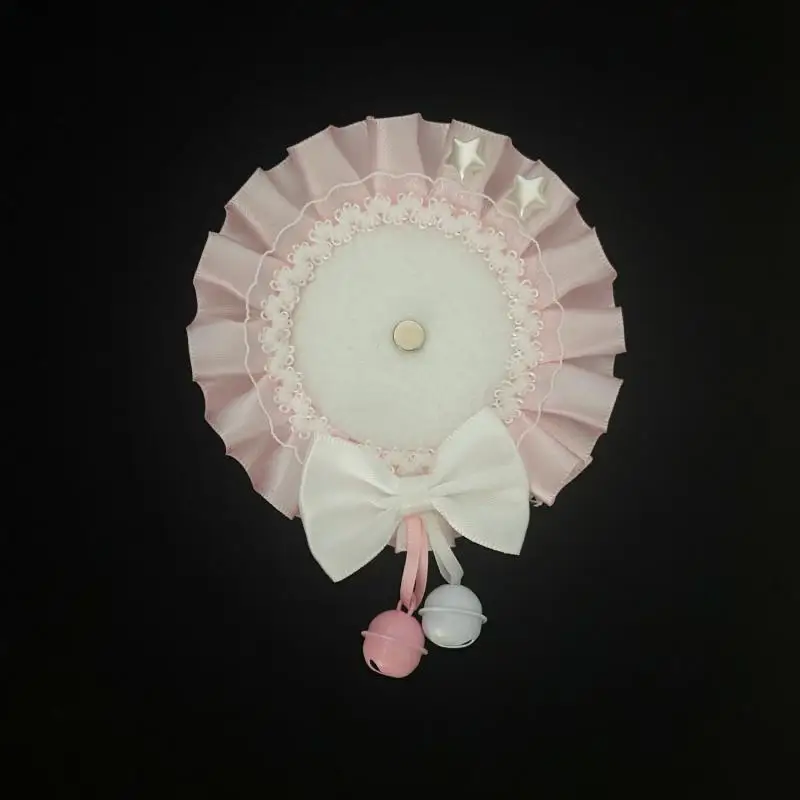 White Lace Bownot Badge Holder. Handmade Badge Rosette Accessories. Ita Bag Badge Cover. Anime Cosplay Quadratic Element