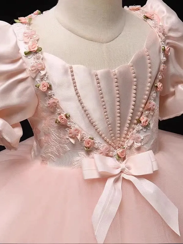 Hochwertiges Kinder-Partykleid Klavier-Auftrittskleid Geburtstags- und Hochzeits-Blumenmädchenkleid A5027 Großhandel Mädchen-Abendkleider – Detail 6