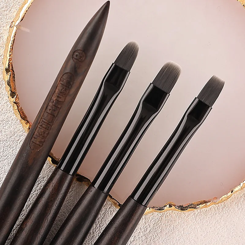 2PCS Nail Drawing Brushes For Manicure Lines Painting Gradient UV GEL Extension Builder Drawing Pen Sandalwood