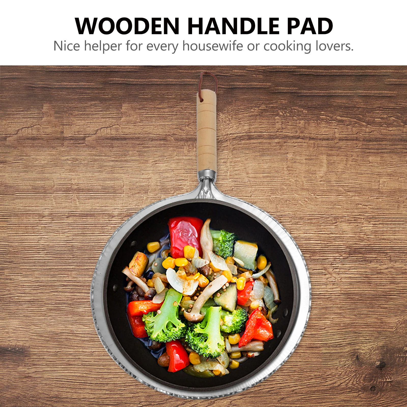 

2pcs Kitchen Heat Diffuser Insulation Pad Thickened Anti-Scalding Table Protection Coffee Milk Wooden Handle Cook Ring