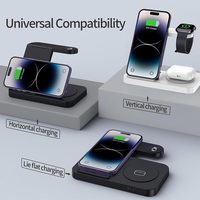 4 in 1 Foldable Wireless Charging Station For iPhone 16 15 14 13 12 Apple Watch 7/6 For Samsung Galaxy Watch Chargers 4/3