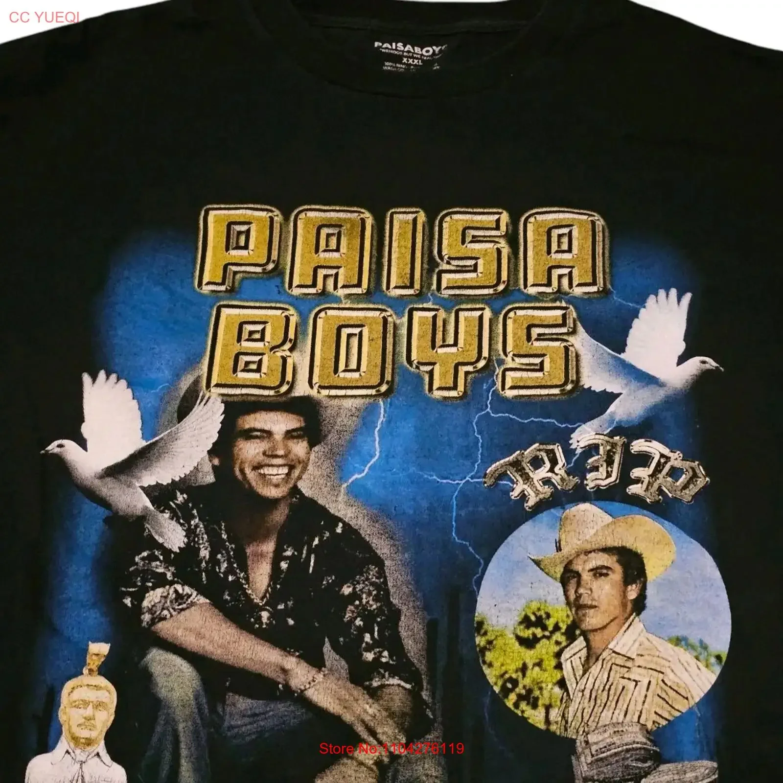 Paisa Boys El Rey Del Corrido Chalino Sanchez T Shirt Mens Size 3XL vintage Washed graphic homme Casual Stylish