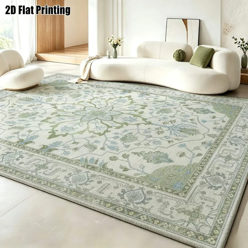 1Pc American Retro Persian Pattern Rug, Bohemian Style Decorative Rug for Living Room, Bedroom, Dining Room, Bedside, Indoor and Outdoor Patio, Home Decor Accessories