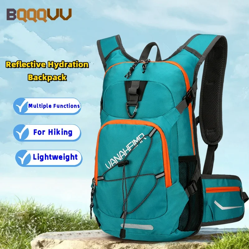 Reflective Hydration Backpack with Water Bladder, Hiking Water Backpack, Lightweight Rucksack for Hiking, 2L, 1L