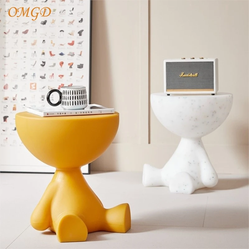 OMGD Creative Small Flat Living Room Household Small Coffee Table Lying Flat Sofa Side Table Balcony Bedside Small Tea Table image 2