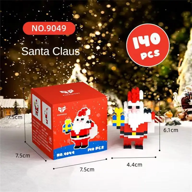 Christmas Gifts Micro Building Block Series Santa Claus Reindeer Puzzle Assembling Bricks Table Decoration Toys Children Kids