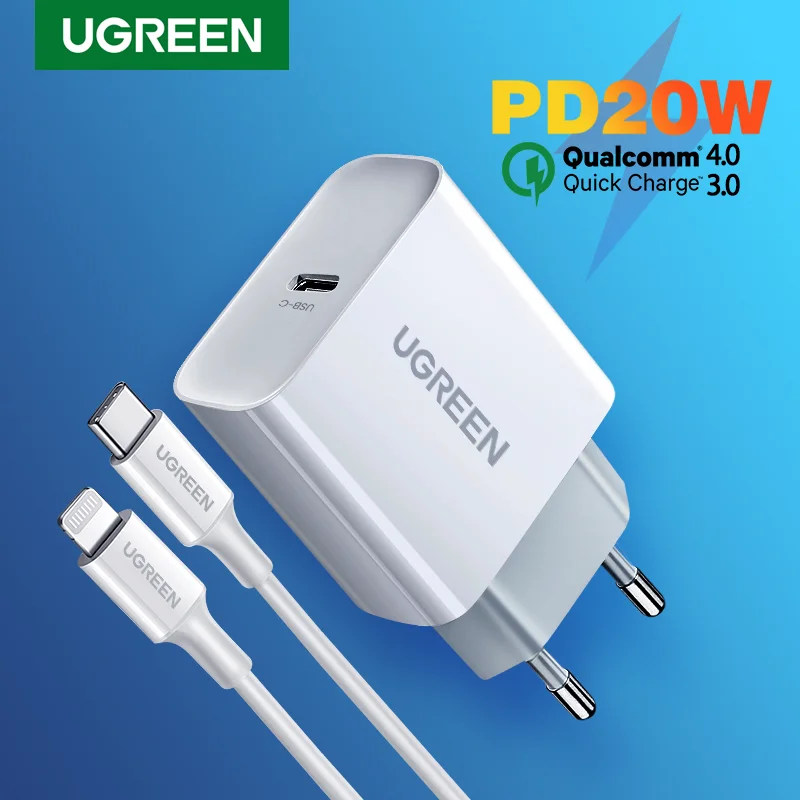 UGREEN Quick Charge 4.0 3.0 QC PD Charger 20W QC4.0 QC3.0 USB Type C Fast Charger for iPhone 14 13 12 8 Xiaomi Phone PD Charger