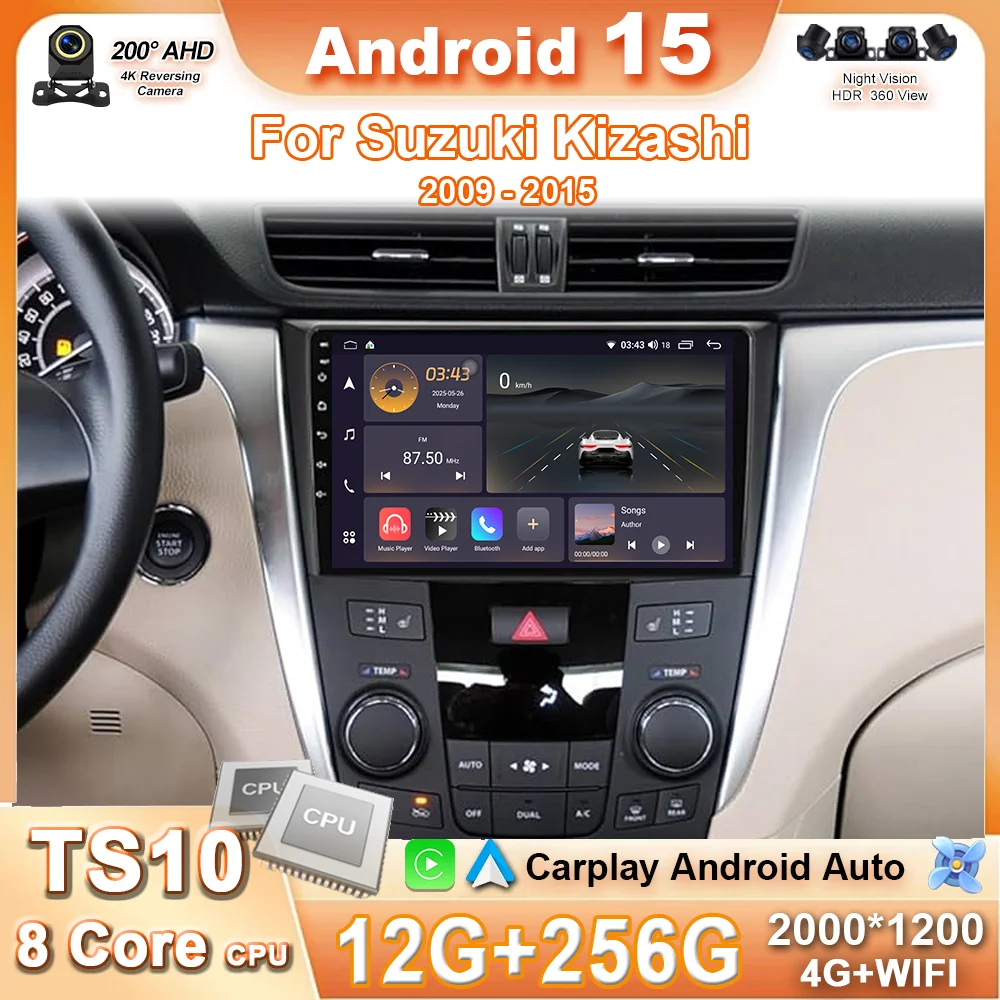 

Автомобиль для Suzuki Kizashi 2009 2010-2015 Android 15 CarPlay авто радио мультимедийный видеоплеер GPS стерео головное устройство 4G WIFI QLED