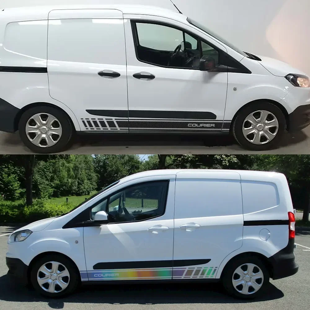 For Ford Transit Courier Car Door Side Stickers Vinyl Film Decor Decals Camper Van Accessories Exterior Tuning Line Graphics