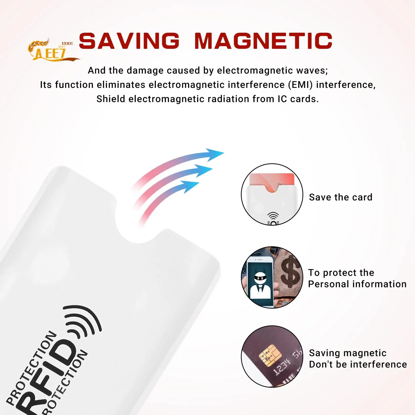 

AEE7-10 шт., алюминиевая фольга, защита от размагничивания, RFID-экранирующая сумка, NFC, противоугонная щетка для кредитных карт, защита для удостоверения личности
