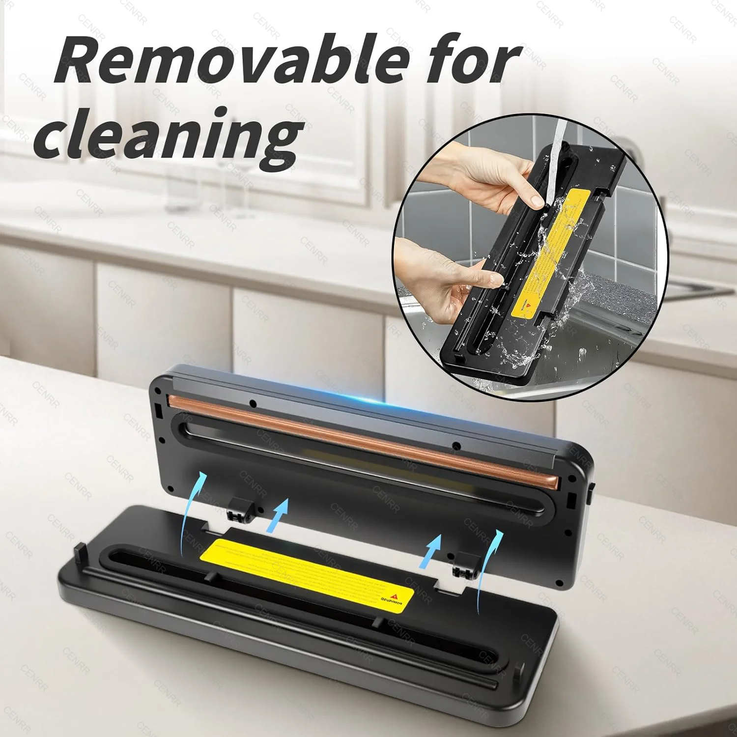 

CENRR Electric Vacuum Sealer Machine Kitchen Food Sealing Machine Built-in Cutter Dry Wet With UV Food Vacuum Packaging Machine