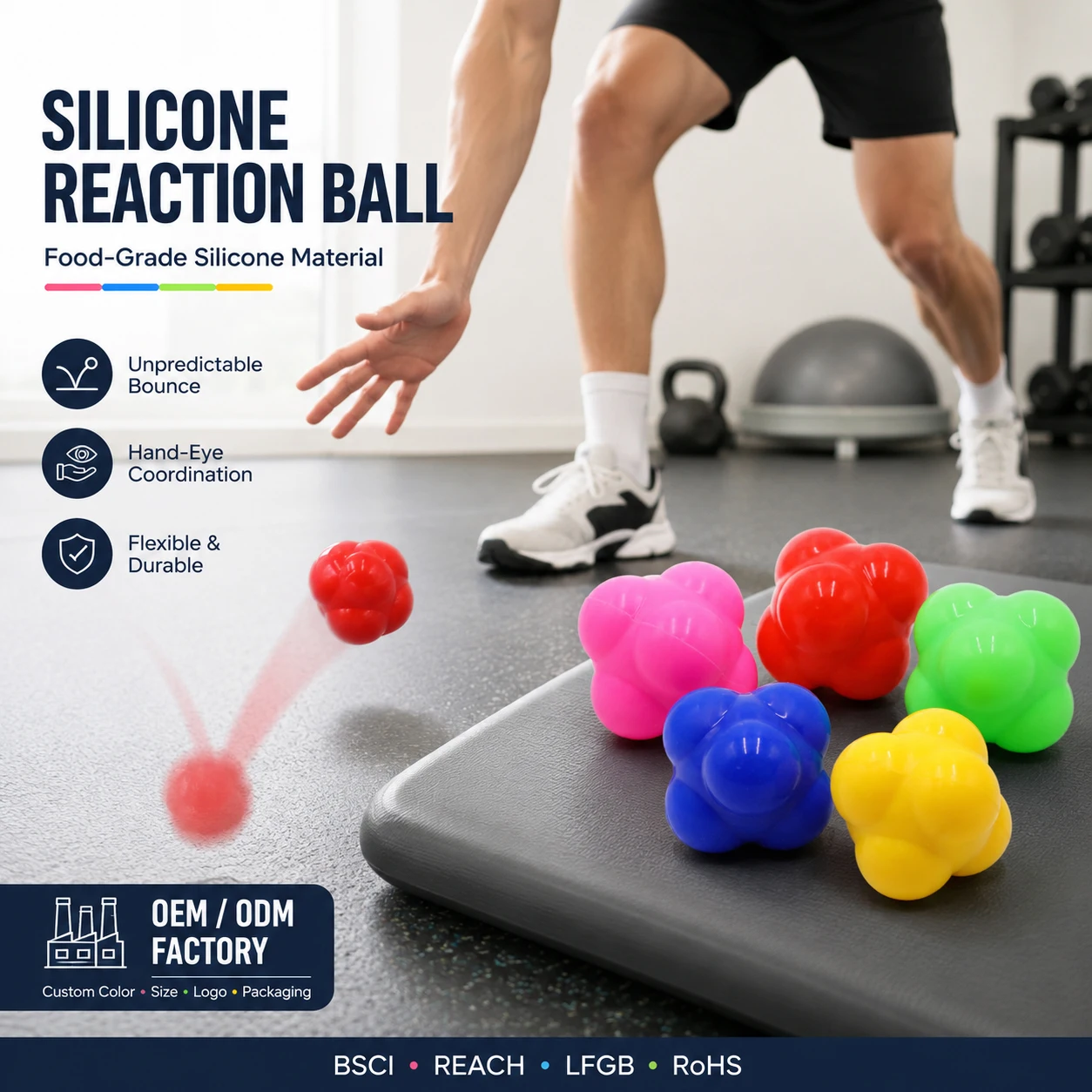 Hexagonal Agility Training Yoga Ball Speed Reaction & Coordination Exercise Fitness Ball for Sports Training