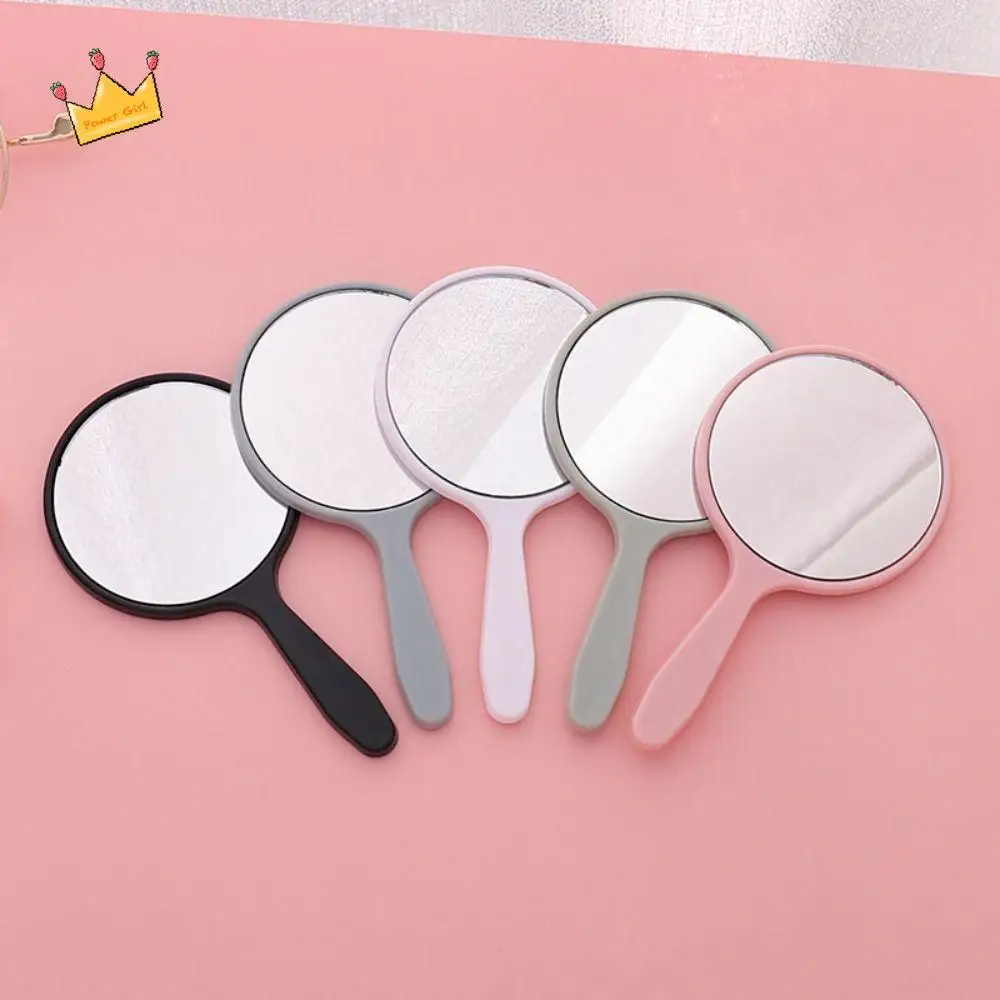 

Cute DIY Makeup Mirror Small With Handle Round Handheld Mirror Anti-fall Handheld Portable Mirror Bedroom