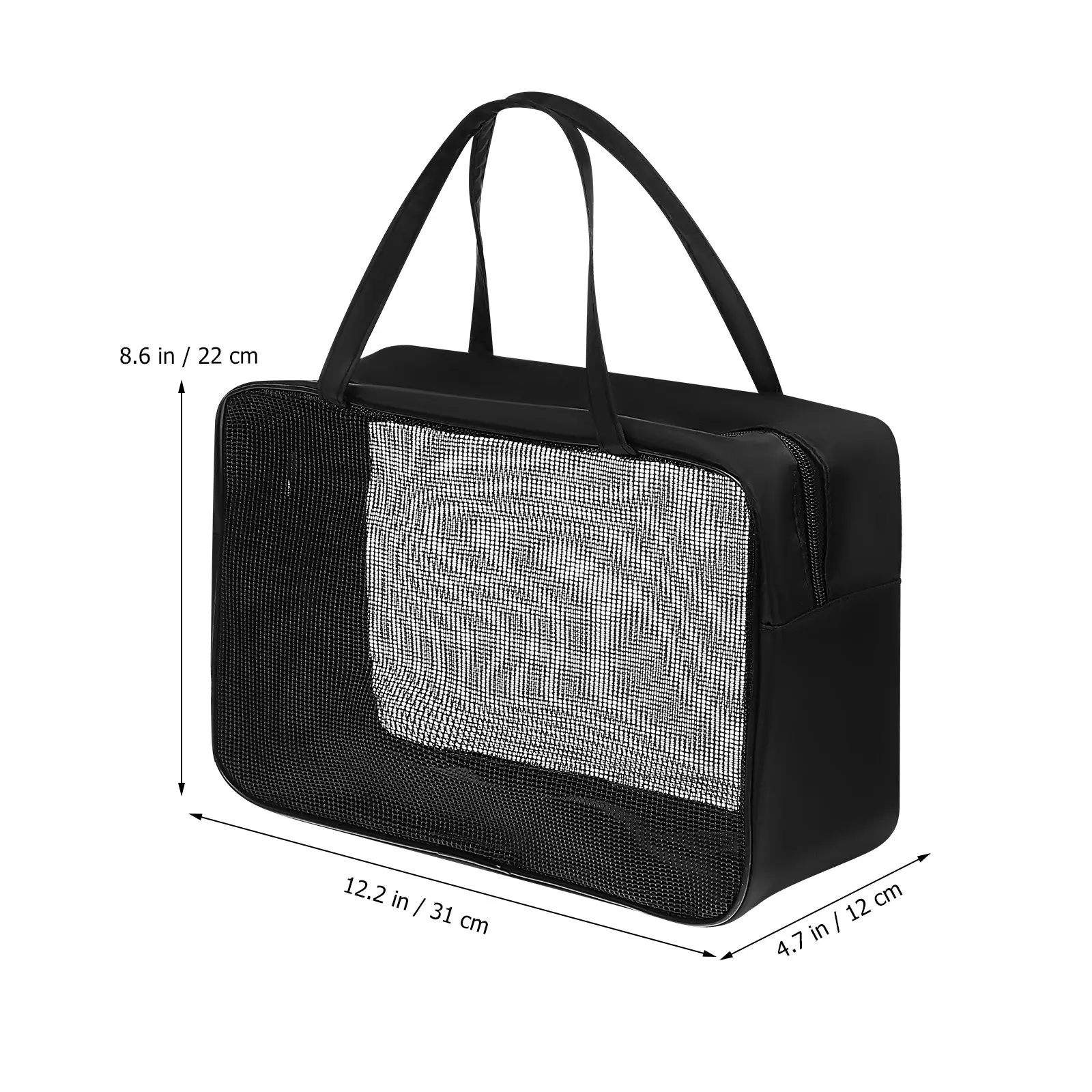 Mesh Toiletry Bag Transparent Travel Organizer Large Capacity Oxford Cloth Makeup Pouch with Double Handles for Women Gym
