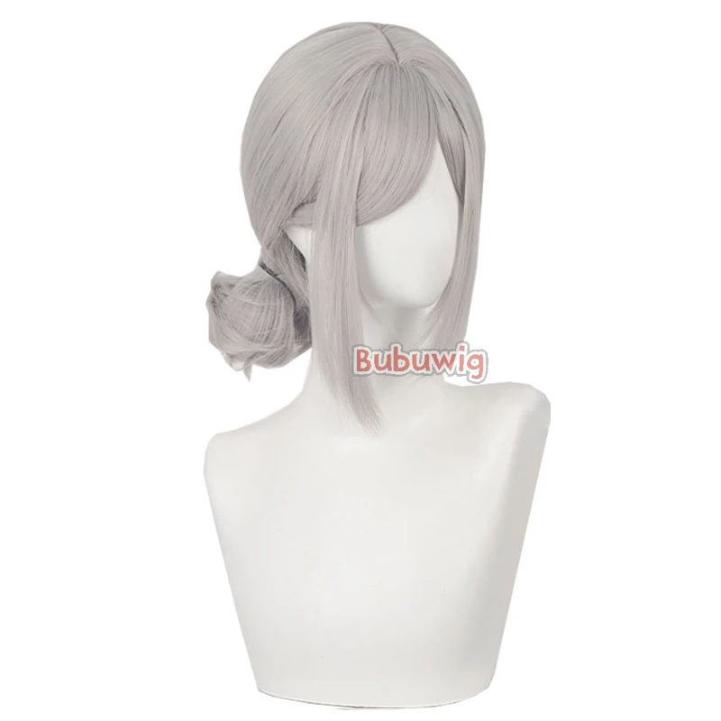 Bubuwig rambut sintetis Vertin Wig Cosplay permainan terbalik: 1999 Vertin 55cm Wig pesta abu-abu lurus panjang wanita tahan panas