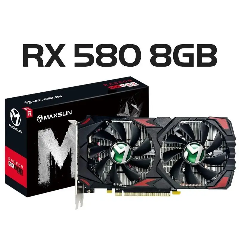 Top Graphics Cards AMD RX580 2048SP 8G GDDR5 256bit PCIE3.0 X16 Video Gaming Card Desktop Computer components GPU New RX 580