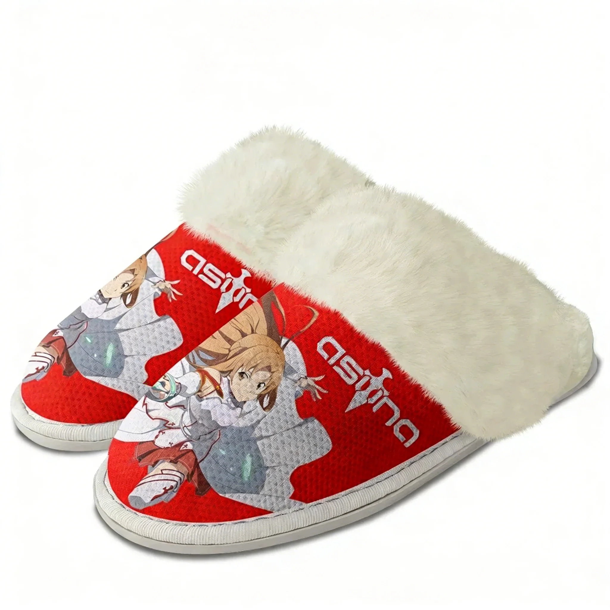 

Sword Art Online Asuna Plush Slippers Keep Warm Shoes Mens Womens Home Cotton Bedroom Customized Thermal Lightweight Slipper DIY
