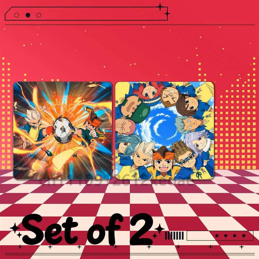 Inazuma Eleven 2PCS Set Cartoon Fridge Magnets 55x55mm PVC Soft Magnetic Stickers for Home Kitchen Decor