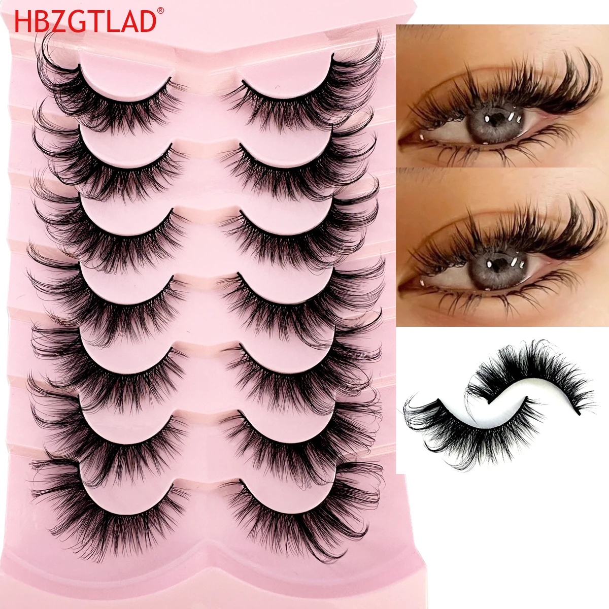 Neue 5d flauschige Wimpern 7 Paare 3d Faux Nerz Wimpern flauschige weiche wispy Volumen natürliche lange falsche Wimpern wieder verwendbare Wimpern machen