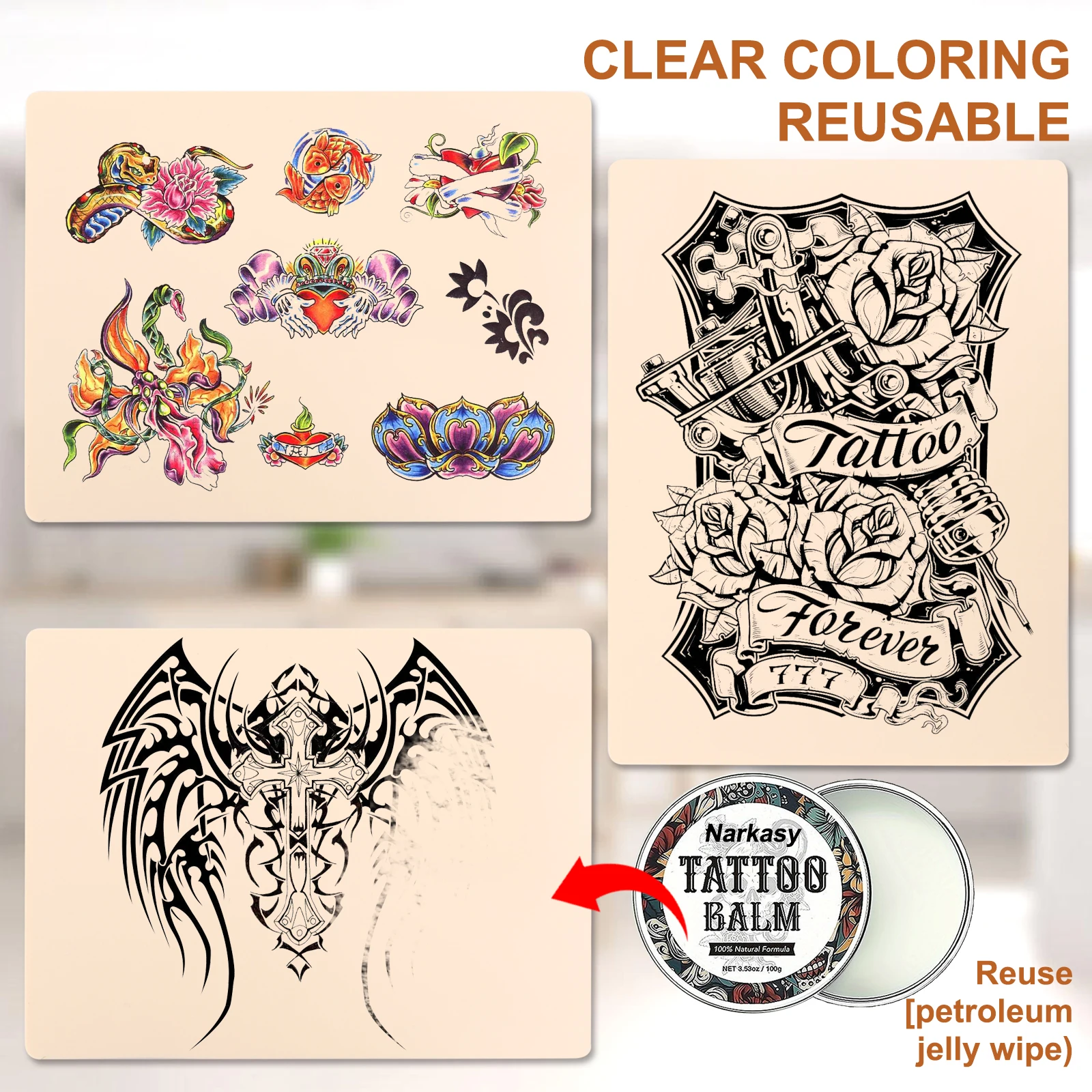 

3MM 1/5/10/15pcs Tattoo Practice Skin Silicone Fake Skin Double-Sided for Permanent Makeup Training Supply Tattoo Accessory