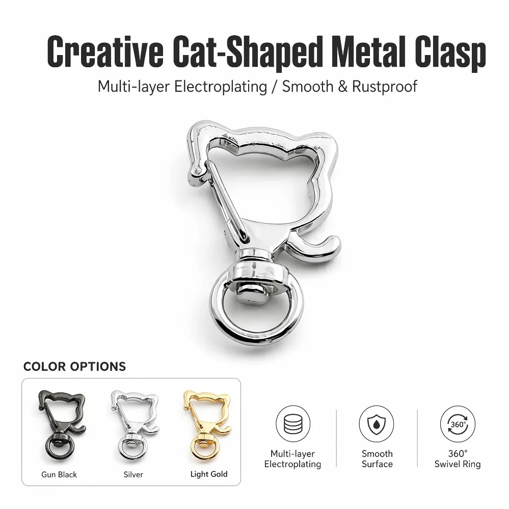 5/50/100Pcs Cat Shape Alloy Lovely Fashion Chain Key Lobster Keychain Design Key Ring Hook Retaining Ring Diy Key Rings