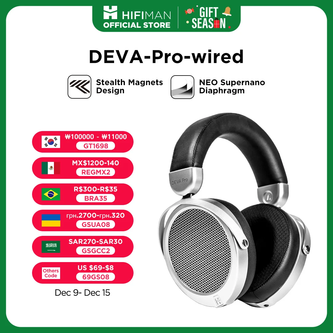 HIFIMAN Deva-Pro Fone de ouvido magnético planar aberto nas costas com ímãs furtivos e versão com fio