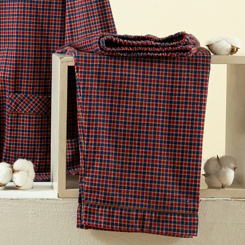 Pajama Pants Men's Flannel Cotton Autumn and Winter Casual Plaid Long Trousers Warm Homewear Pants Men Sleepwear Pyjama Homme