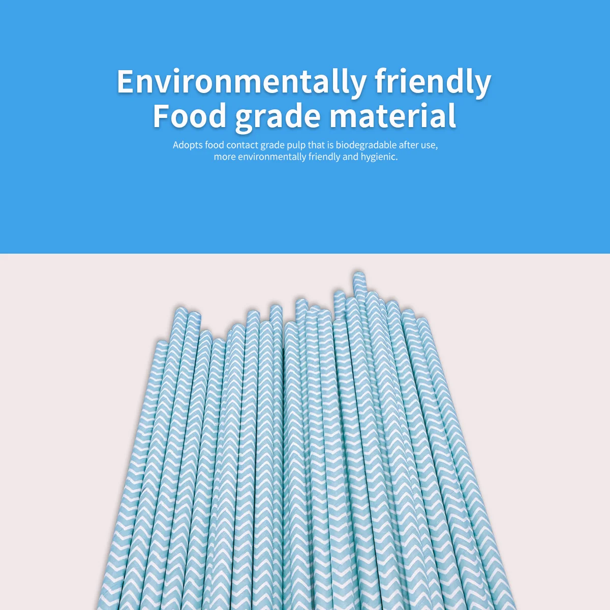 6*197MM Sky Blue Wave Blowholes Milkshake Size Eco-Friendly, Long-Lasting Paper Straws--5000 Pcs