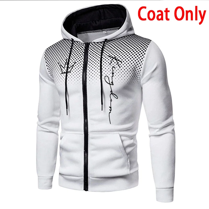 King Men's Jacket Tracksuit Casual Dot Zip Hooded Sweatshirt Coat Outdoors Sports Jogging Clothes AutumnWinter Single Tops Pants view 6