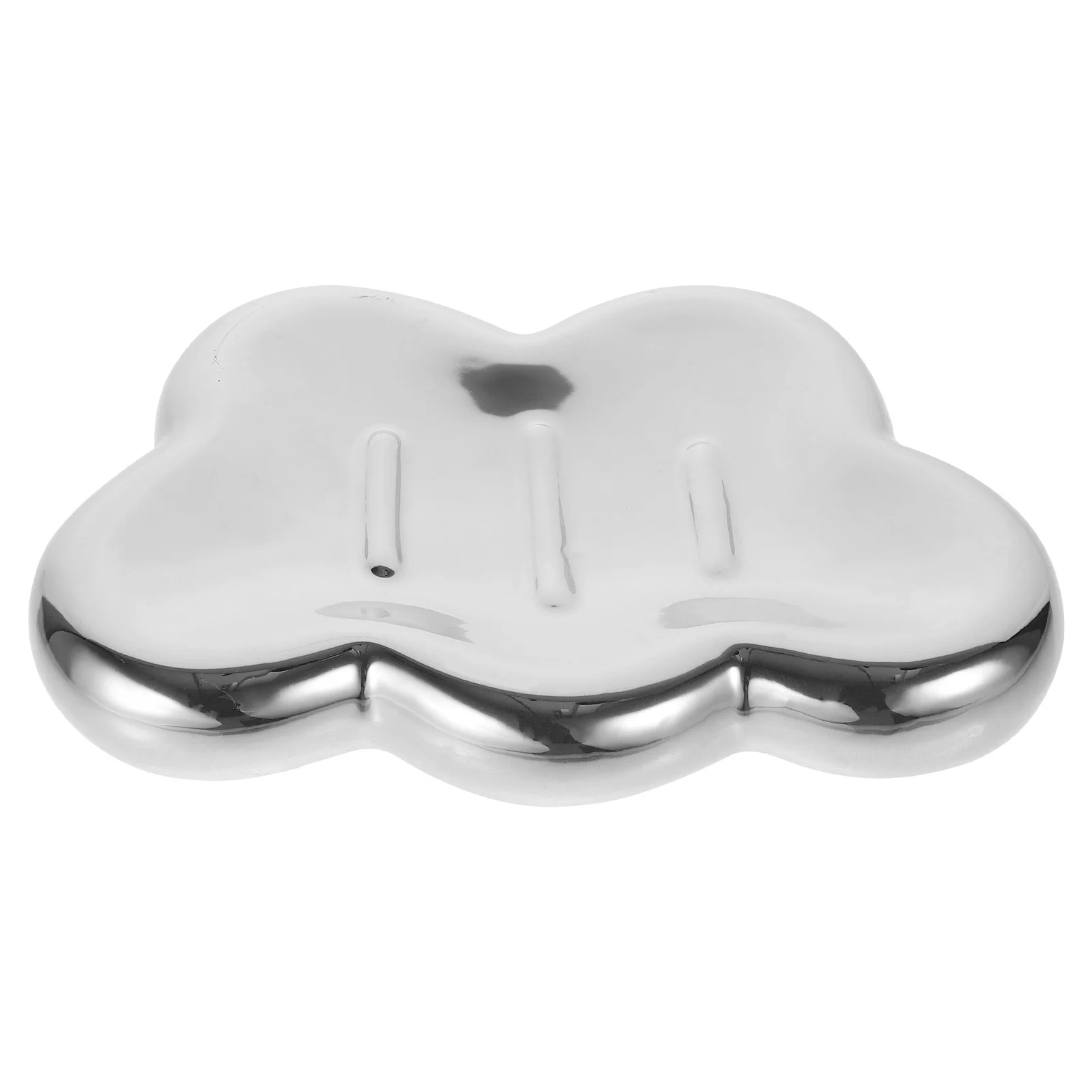 

Ceramic Soap Tray Cloud Shaped Bathroom Soap Holder Non-Slip Base Easy Clean Storage Rack for Shower Sink