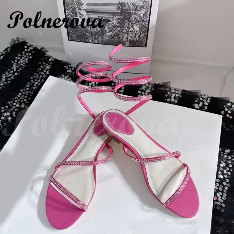 Luxury Crystal Ankle Strap Sandals for Women Bohemian Style Flat Heel Summer Beach Shoes Casual Sandals Roman Shoes Women