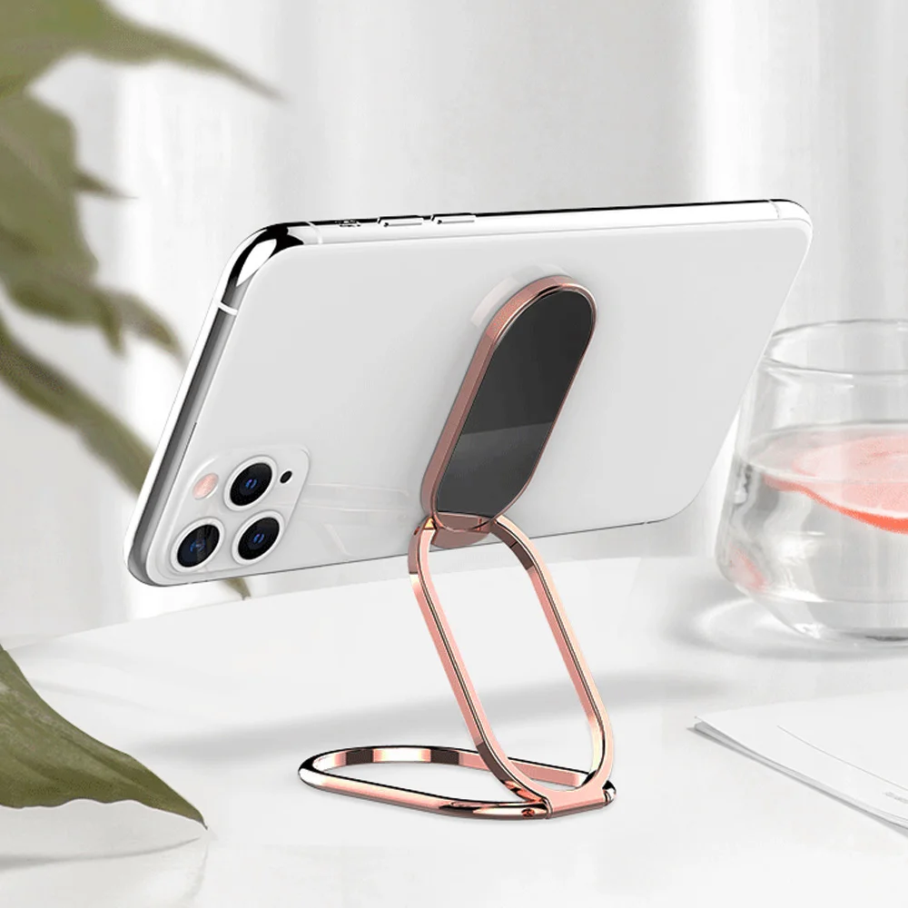360° Rotatable Ring Holder, Polished Metal Phone Grip, Suitable for Phones and Tablets, Free Your Hands Anytime and Anywhere。