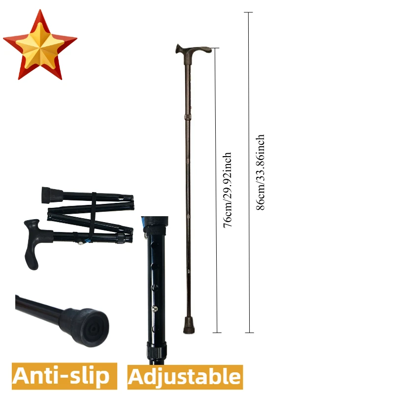 

Трость Crozier, трость Crosier, уличная складная телескопическая трость из алюминиевого сплава для альпинизма, левая рука