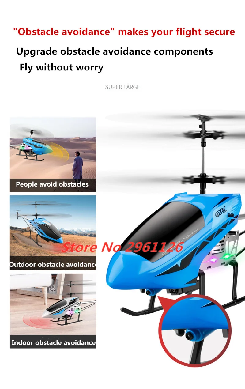 

Update Obstacle Avoidance Helicopter 4K Dual Camera 70CM Large Size Alloy Aricraft With Flash LED Light Fixed Height RC PlaneS