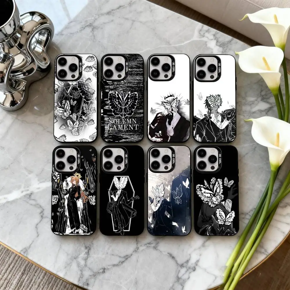 

L-Limbus C-Company Q-Quixote B-Butterfly Phone Case For iPhone17,16,15,14,13,12,11 Plus,Pro Max Black Candy silver phone case