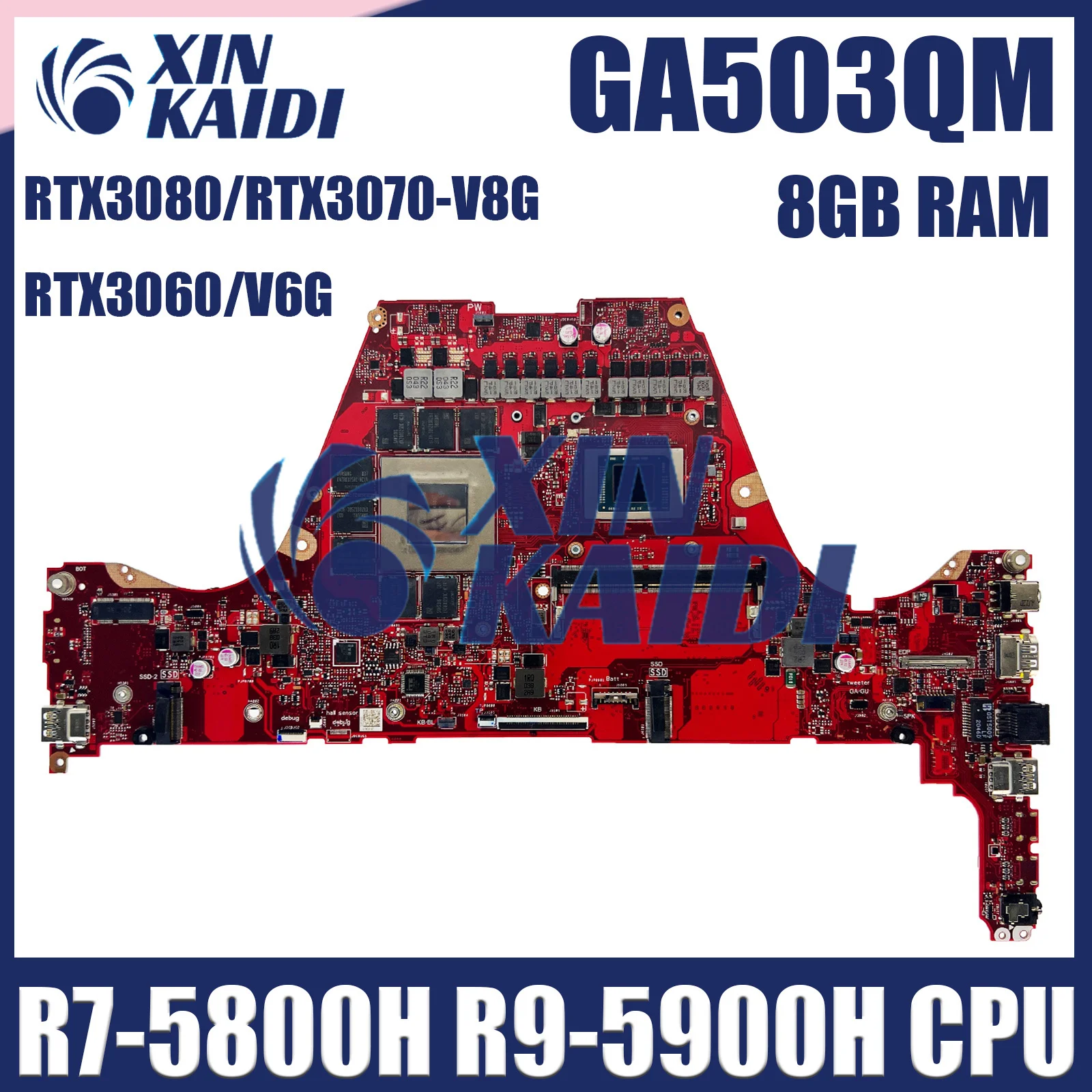 GA503QM Mainboard For ASUS ‎ROG GA503QS GA503Q GA503QR Laptop Motherboard CPU R7 R9 8GB-RAM RTX3060/RTX3080/RTX3070-V8G